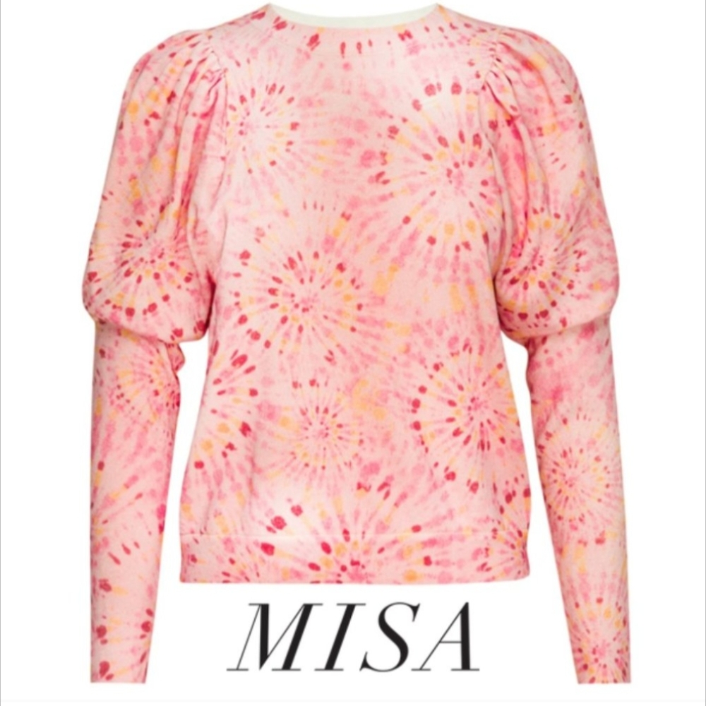 NWT MISA Los Angeles “Kali” Long Sleeve Puff Sleeve Top Small